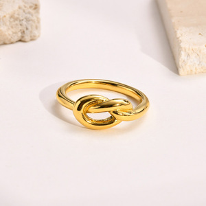 Anillo de Dedo de Acero Inoxidable con Nudo, Multicolor Disponible, Impermeable, Minimalista, Apilable, Unisex, Moderno, para Uso Diario - Product Image 4