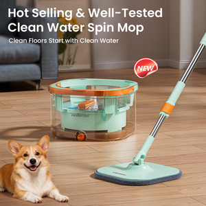 Homettler 2026 New TK/INS Hot Transparent Spin <strong>Mop</strong> &amp; Bucket Clean-dirty Water Separated Floor/<strong>Wall</strong> <strong>Mop</strong> Remove Hairs Pet Friendly - Product Image 2