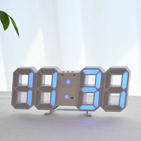 Maßgefertigte Große 3D Digitale LED-Weckuhr Thermometer Kalender Modernes Minimalistisches Design Kunststoff Wandmontierte Wohnzimmeruhr