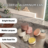 Boîte en aluminium ronde colorée avec couvercle à vis, pot métallique laqué mat pour bougies, cosmétiques, baumes et thé