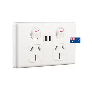 CLIPOL SAA Approval USB charger outlet Australia double pole Double Powerpoint with twin 4.2A Type C USB socket