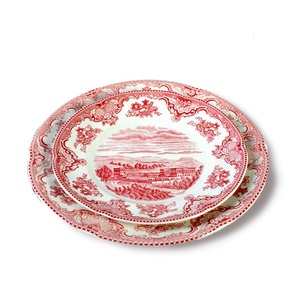 Christmas Plate Export Western Red Castle Series Porcelain Large <b>Small</b> Plate Bowl Dish Dessert Dish Cake Dish - Product Image 1