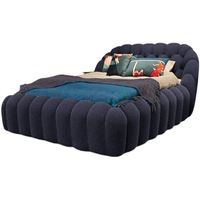 Lit à bulles réglable en hauteur, assemblable et mobile, style minimaliste moderne, pour chambre à coucher, modèle Teddy double, de la marque Rochburg Internet Celebrity