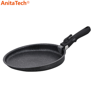 Poêle à crêpes domestique de 26cm <span class=keywords><strong>avec</strong></span> poignée <span class=keywords><strong>amovible</strong></span> Poêle à frire revêtement antiadhésif tache noire - Product Image 4