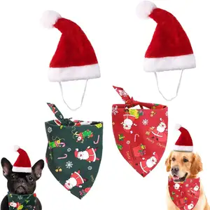 Impressão personalizada pet cachecol Bandana férias para cães pequenos médios grandes e extra grandes