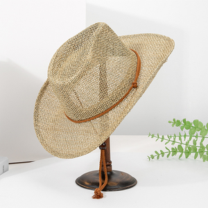 Nouveau style 2026 – Chapeau de cowboy en paille respirant avec logo personnalisé – Chapeau de soleil western - Product Image 4