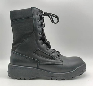 TSB21-5  Promoción de Stock  Botas de Combate de Cuero Negro Liso DMS - Product Image 6