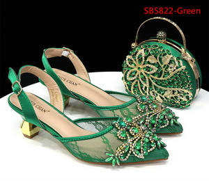 Sac à chaussures d'été confortable <span class=keywords><strong>talon</strong></span> bas dentelle décoration femmes chaussures assorties <span class=keywords><strong>petit</strong></span> sac à main 1 ensemble - Product Image 2