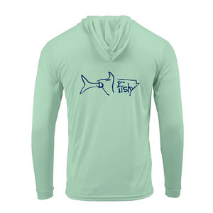 カスタム長袖釣りパーカーUPF50パフォーマンスシャツポリエステル日焼け止め釣り服防水昇華 - Product Image 1