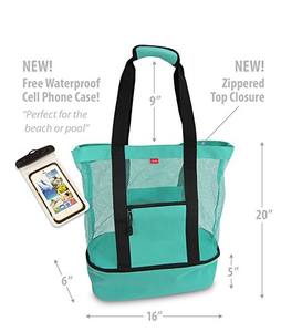 Sac de plage isotherme personnalisé 2 en 1 avec grand logo, en maille de polyester tendance avec EVA imperméable, pliable, Bolso De Playa - Product Image 5