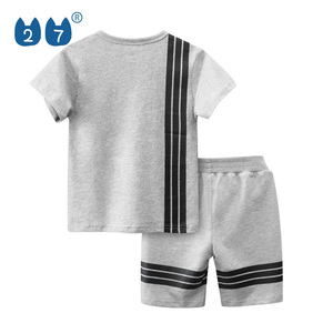 Set di vestiti per ragazzi Boutique per bambini 2 pezzi di vestiti per bambini a maniche corte in puro cotone - Product Image 2