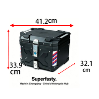 Boîte à bagages arrière de moto de haute qualité 45L, noire, verrouillable, résistante aux chocs, étanche, anti-poussière, en PP, montage complet pour le stockage en stationnement