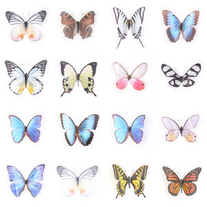 Autocollants de papillons pour fond de fête de mariage, autocollants 3D décoratifs, autocollants muraux lumineux pour la maison - Product Image 4