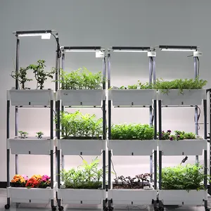 3 층 수직 원예 자체 급수 실내 정원 성장 가벼운 꽃 식물 화분 집 집 발코니