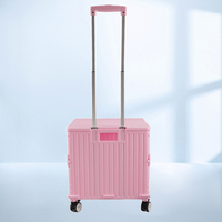 Chariot de courses personnalisé en plastique pliable, chariot de camping pliable avec roues