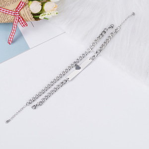 Bracciale Lungo con Cuori Intrecciati in Acciaio Inossidabile, Bracciale Magnetico per Coppie con Affinità Mutua - Product Image 1