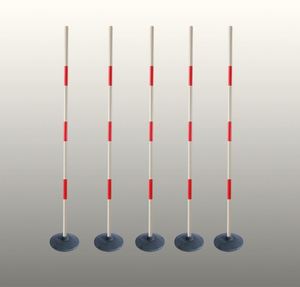 Ensemble de piquets d'entraînement d'agilité - Marqueurs de football et de basketball rouges et blancs avec base en caoutchouc pour les exercices de dribble et de défense - Product Image 1