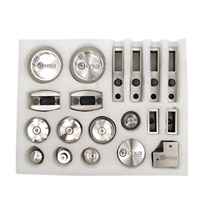 Kit de douche de bonne qualité en acier inoxydable à double base coulissante et à fermeture en douceur/coin de porte