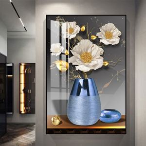 Jarrones de Flores Abstractos Personalizados de Fábrica al por Mayor, Pinturas de Porcelana de Cristal con Flores, Impresión LED HD, Decoración para el Hogar, Obras de Arte - Product Image 3