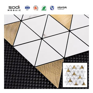 Autocollants de mosaïque en or blanc moderne <span class=keywords><strong>pour</strong></span> salle de bain, <span class=keywords><strong>douche</strong></span>, salon, cuisine, crédence - Revêtement mural imperméable décoratif - Product Image 2