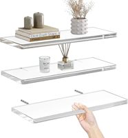 Étagères flottantes en acrylique transparent pour mur, ensemble de rangement invisible transparent, organisateur mural, salle de bain, cuisine