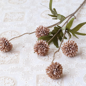 Arreglo Floral de 5 Cabezas de Flor Kiku, Decoración para el Hogar, Accesorios para Bodas, Flor Artificial, Crisantemo Artificial - Product Image 5