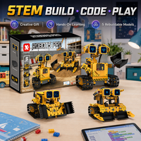 Juguetes Educativos de Construcción Programables para Niños, Set de Robot RC con Control Remoto, Juguete Programable para Estudiantes Escolares