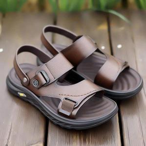 <span class=keywords><strong>Sandales</strong></span> en <span class=keywords><strong>cuir</strong></span> véritable pour hommes, chaussures de plage d'extérieur, <span class=keywords><strong>sandales</strong></span> décontractées classiques pour hommes, confort nuageux, semelle antidérapante, pantoufles - Product Image 4