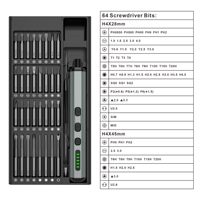 Jeu de tournevis électriques de précision 68 en 1 avec 64 embouts S2, kit de tournevis rechargeable par USB pour la réparation d'appareils électroniques et d'appareils photo