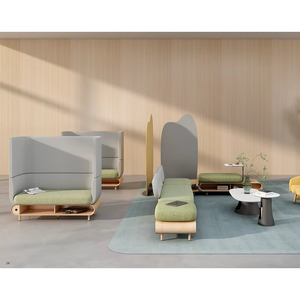 Sillón de Oficina Moderno y Lujoso con Respaldo Alto Acústico para 2 Personas, Muebles de Oficina para Visitantes JT con Respaldo Alto JT - Product Image 2