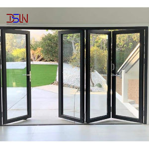 Porte pliante haut de gamme en alliage d'aluminium avec verre de sécurité trempé et rail à fonctionnement fluide pour entrée de villa, maison ou jardin - Product Image 1