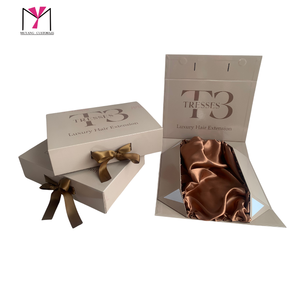 Boîte cadeau rigide de luxe TRESSES pour extensions de cheveux avec doublure en satin et fermeture à ruban - Product Image 6