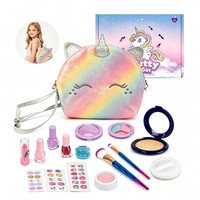 Kit de Maquillage Populaire 2026 pour Enfants, Trousse de Nail Art Idéale pour Petites Filles, Coffret Maquillage avec Ombres à Paupières et Jouets, Sac à Main Adorable