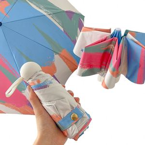 Parapluie pliant manuel de haute qualité, protection UV, double usage pluie et soleil, parasol portable - Product Image 1