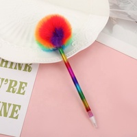 Stylo à pompon mignon nouveauté stylo à bille Kawaii stylo en fourrure en peluche papeterie pour enfants Offre Spéciale