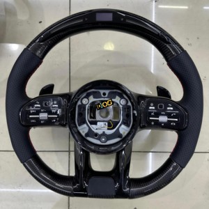Volant en cuir personnalisé avec LED DOS pour Benz 2015-2021 W205 C300 E260 E300 S400 G350 GLA <span class=keywords><strong>43</strong></span> GT <span class=keywords><strong>AMG</strong></span> GLB GLC <span class=keywords><strong>SL</strong></span> - Product Image 3