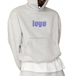 custom blank 350 400gsm essentials hoodie manufacturers 100% cotton white oversized hoodie boxy french terry cropped hoodie men