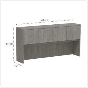 Alera Valencia Series - Mueble Metálico con 4 Compartimentos y Puertas, 70.63w X 15d X 35.38h, Gris - Product Image 1