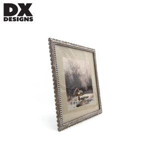 DX DESIGNS 8x10 11x14 <strong>Shabby</strong> <strong>Chic</strong> <strong>Picture</strong> <strong>Frame</strong> Rustic Distressed Wood Photo <strong>Frame</strong> with Linen Mat Beaded Border for Wall Decor - Product Image 2