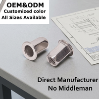 Vente en gros d'écrous à riveter métriques M4-M8 à tête hexagonale complète, anti-rotation, en acier inoxydable SS304, à tête plate, pour l'automobile