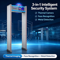Porte de sécurité IA 3-en-1 avec système de reconnaissance faciale par imagerie thermique et détection de métaux