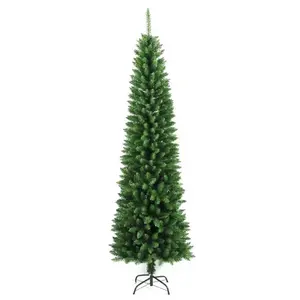 מכירה חמה 180 ס""מ PVC עיפרון מלאכותי עץ חג המולד 6ft פופולרי דק עצי חג המולד קישוט חג
