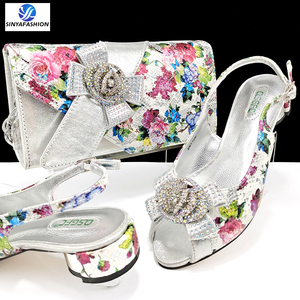 Sinya all'ingrosso arancio italiano tacco basso da donna pietre per la festa di nozze <span class=keywords><strong>scarpe</strong></span> e borse Set per le donne africane - Product Image 4