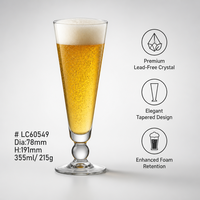 Verre à jus élégant à pied haut, design créatif et original, pour usage commercial, idéal pour l'eau, la bière et le thé aux fruits