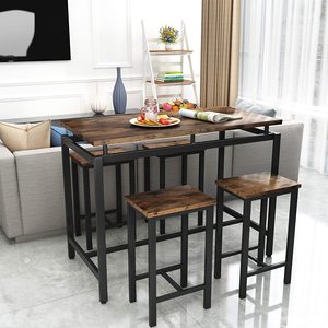 <span class=keywords><strong>Tavolo</strong></span> e <span class=keywords><strong>sedie</strong></span> <span class=keywords><strong>da</strong></span> <span class=keywords><strong>cucina</strong></span> moderni per <span class=keywords><strong>4</strong></span>, <span class=keywords><strong>tavolo</strong></span> <span class=keywords><strong>da</strong></span> Bar in legno per Pub perfetto per la colazione angolo piccolo soggiorno - Product Image 3