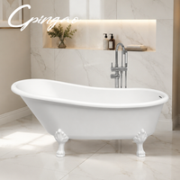 Baignoire autoportante en surface solide moderne avec forme ergonomique pour projets hôteliers, complexes hôteliers, appartements de luxe et villas