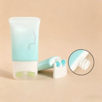 Tube cosmétique plat en PE avec applicateur à double bille massante pour soins de la peau, crème pour le cou, lotion corporelle, emballage personnalisé