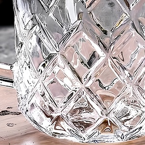 Tazza da Caffè in Vetro Trasparente con Texture Diamantata, Tazza da Tè con Manico per Casa, Bar e Caffetteria - Product Image 5