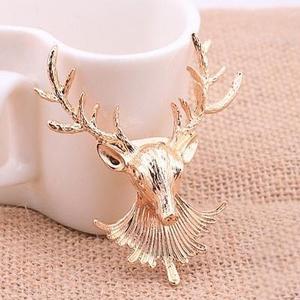 Joyería Longhorn Deer Pin Badge Elk Head Deer Broche Ramillete de Navidad para hombres y mujeres - Product Image 1