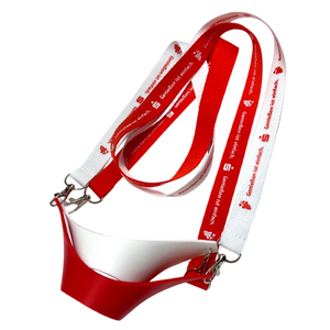 Customized Offset Heat-transfer Printed <b>Lanyards</b> Hands-free Outdoor Wine Beer Cup Holder <b>Lanyard</b> with Plastic Mug Tray - Product Image 1